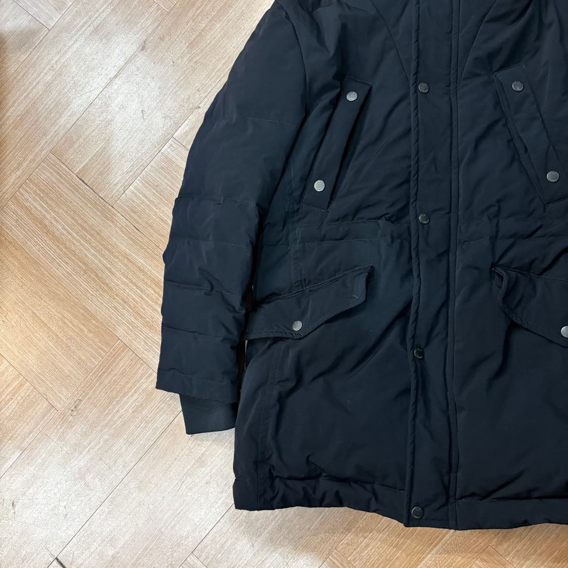 씨피컴퍼니 방독면 페이스 가드 고글 블랙 롱 다운 자켓 상품이미지3