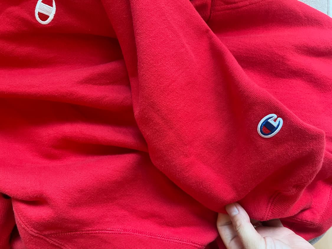 챔피온 리버스 위브 후드티 레드 XL 상품이미지4