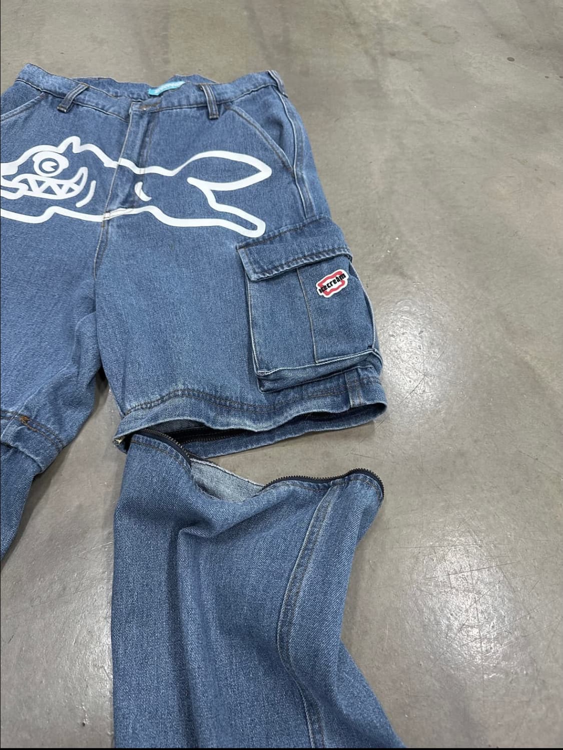 BBC 아이스크림 러닝독 투웨이 데님카고팬츠 상품이미지6