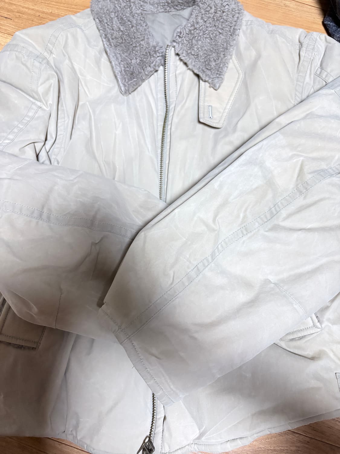 쿠어 왁스드 코튼 워싱 데크 봄버 샌드 베이지 상품이미지2