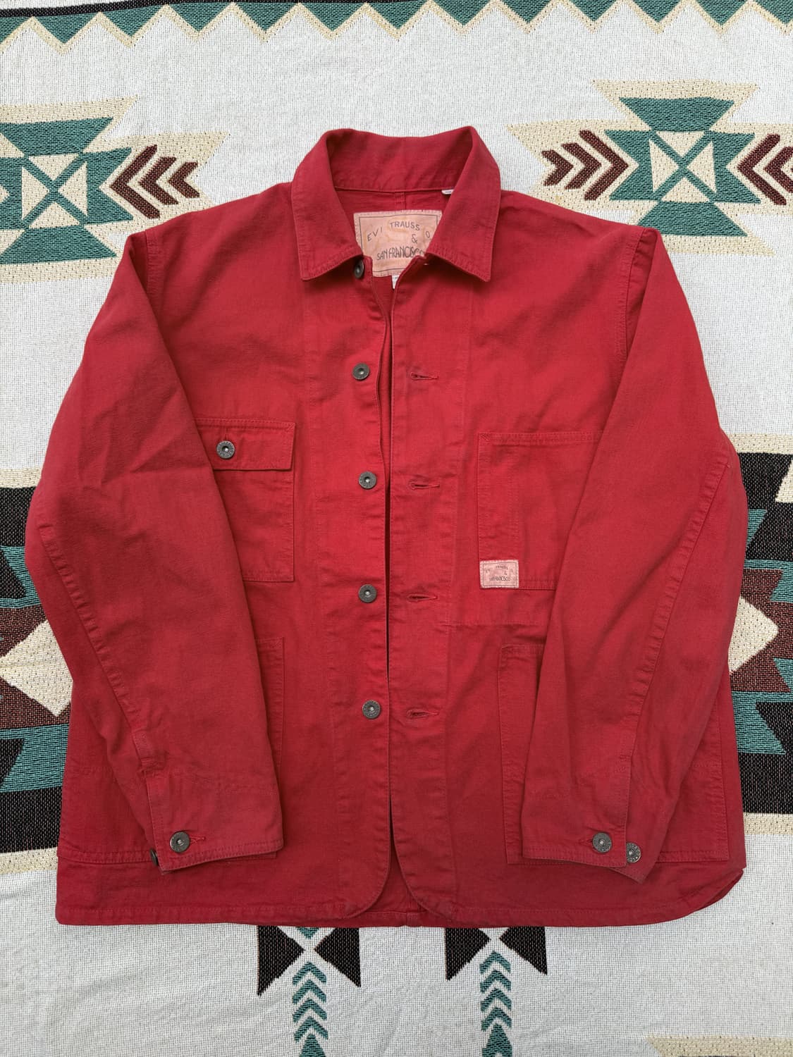 Levi’s 1999 레드 워크 커버올 자켓 m 상품이미지1