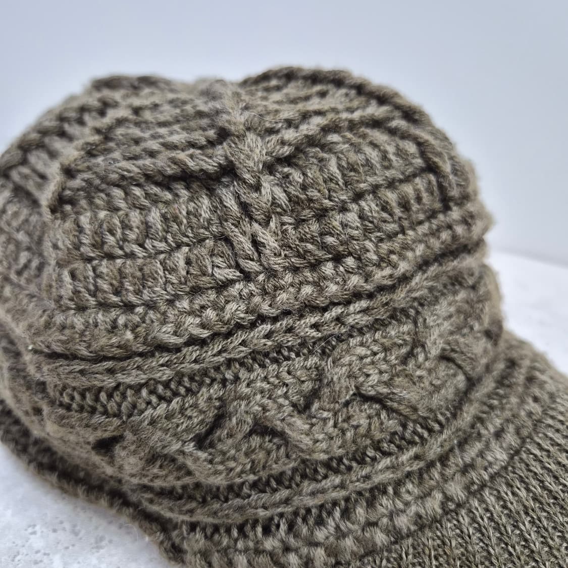 AIGLE 카키 울 니트 챙모자 상품이미지3