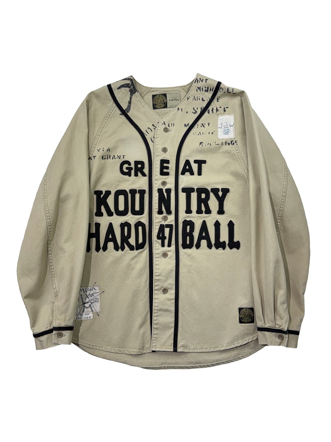 캐피탈 치노 그레이트 컨트리 데미지드 베이스볼 롱슬리브 셔츠 베이지 상품이미지1
