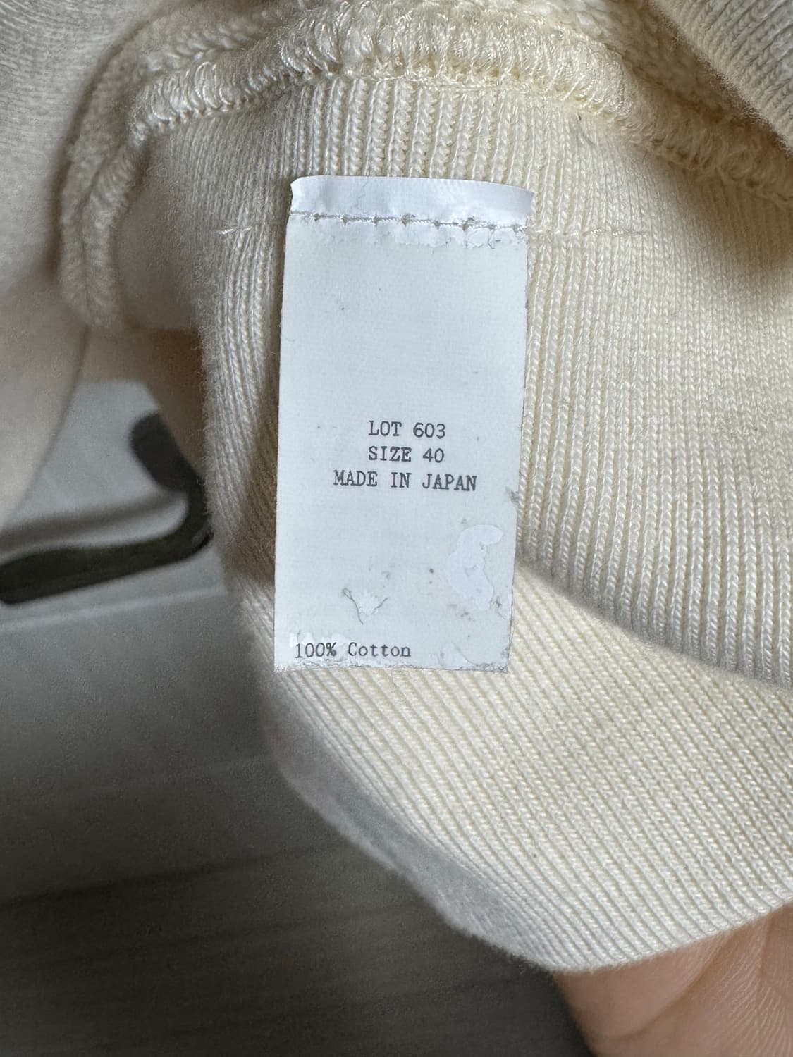 타이가 타카하시 LOT 603 스웻셔츠 아이보리 상품이미지5