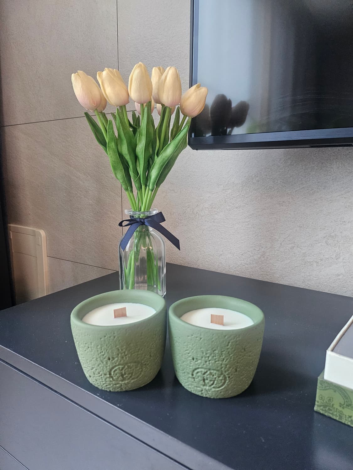 올리브 도자기캔들 2구 상품이미지1