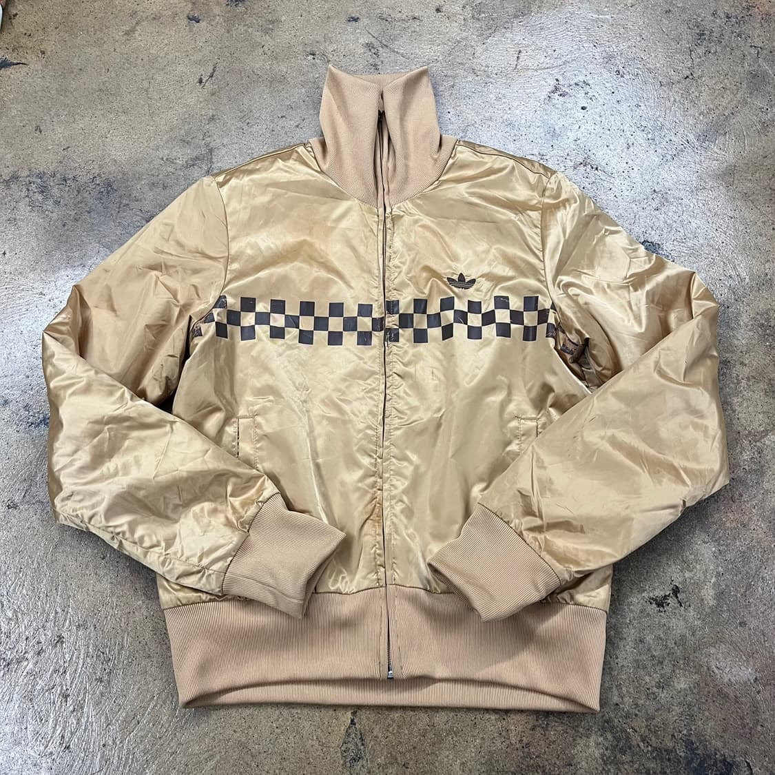 [정품/90] 아디다스 체크 패턴 골드 져지 트랙탑 b14 상품이미지2
