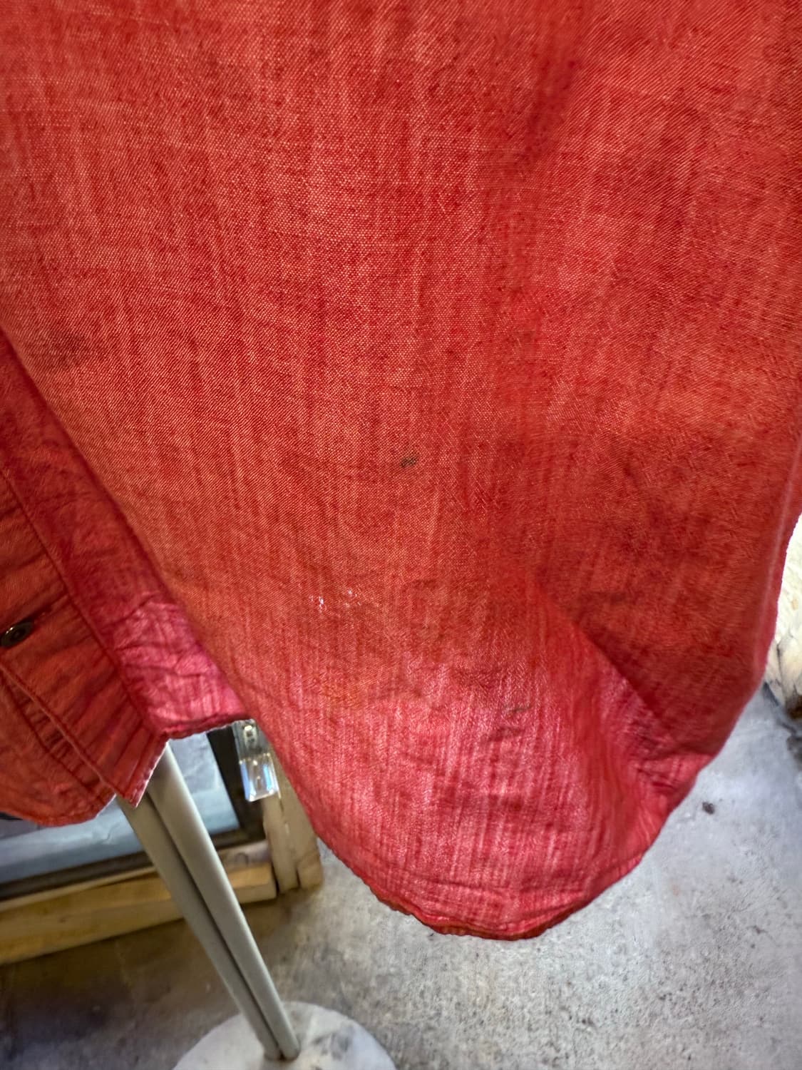 칼하트 레드 린넨 반팔셔츠 상품이미지3