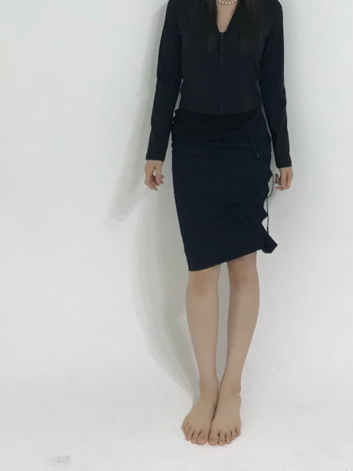 크로스 스트랩 미디 스커트 상품이미지2