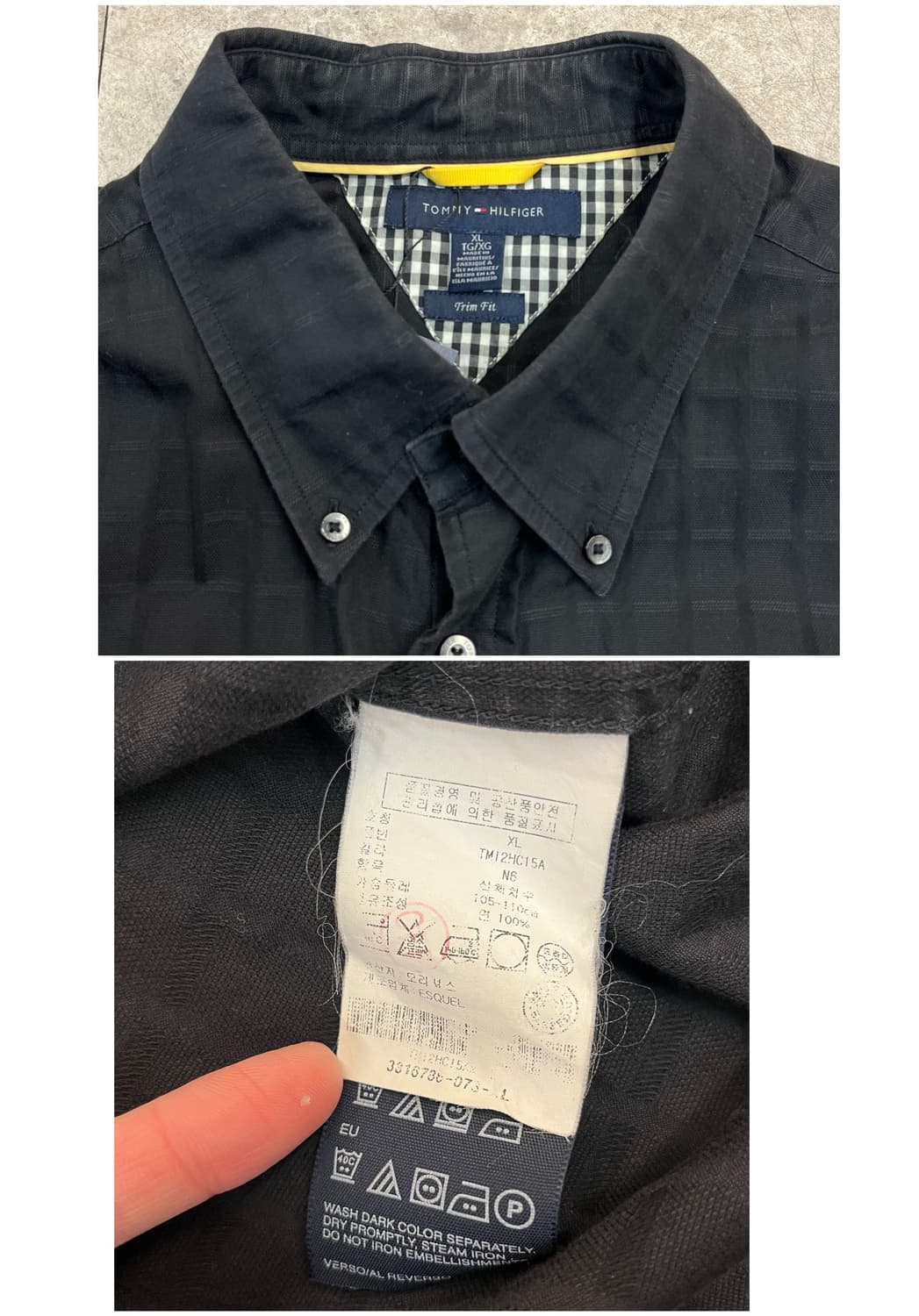 타미힐피거 반팔 셔츠 블랙 XL #csz3574 상품이미지3