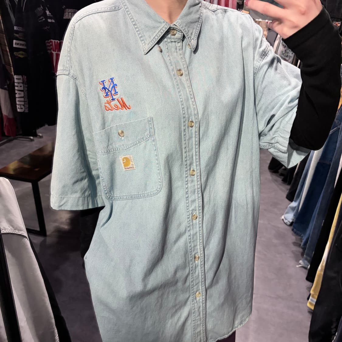 [IM] Carhartt 칼하트 데님 반팔 셔츠 연청 상품이미지3