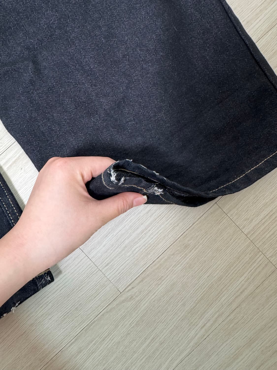 백포켓 옐로우 스티치 생지데님 팬츠 상품이미지5