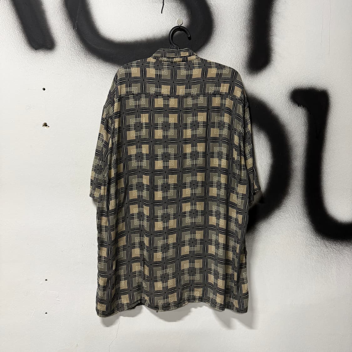 VTG 빈티지 빅사이즈 스퀘어 체크 풀 패턴 반팔 셔츠 상품이미지2