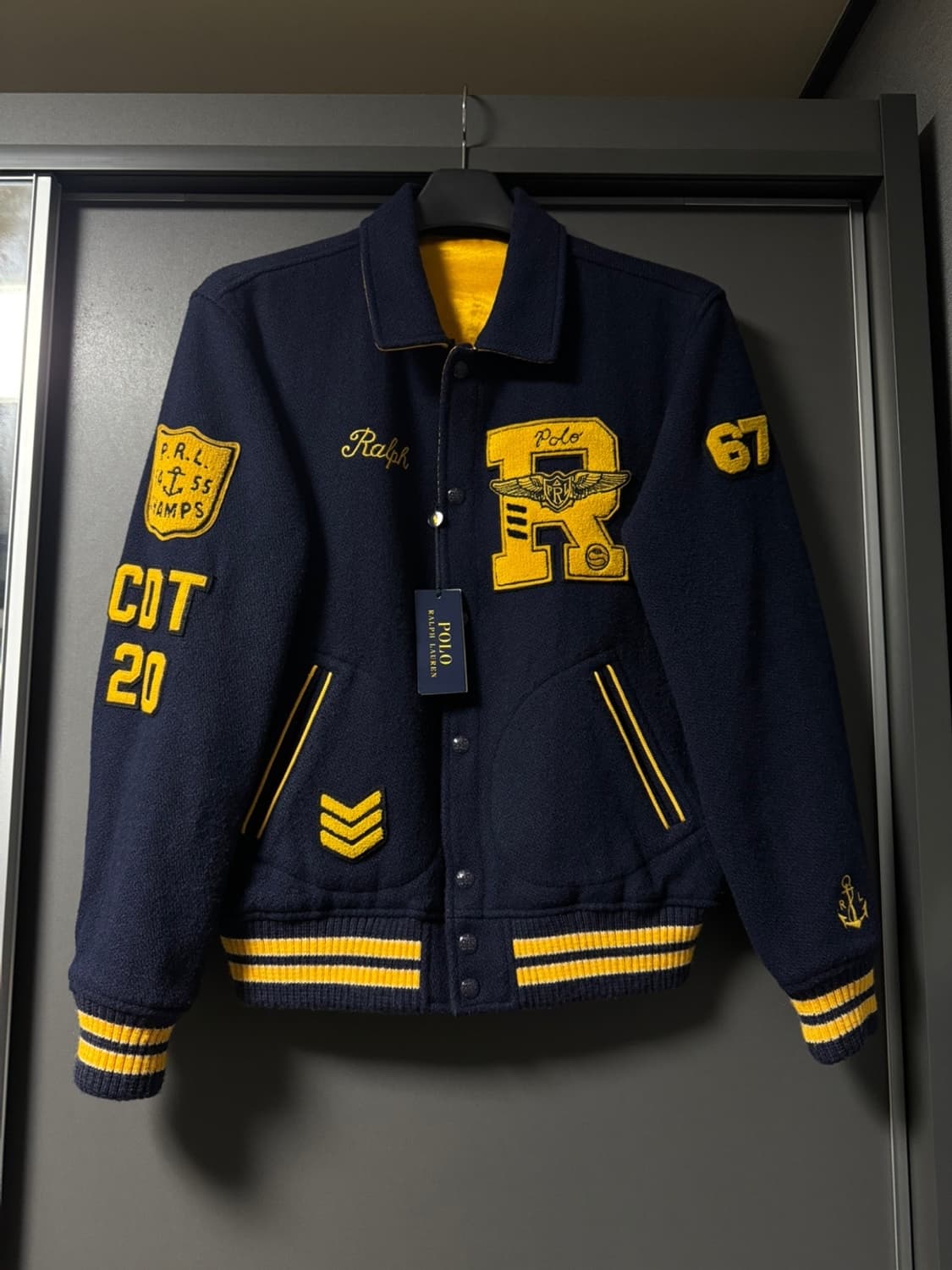 폴로 랄프로렌 리버시블 트윈 새틴 바시티 자켓 (S) 상품이미지1