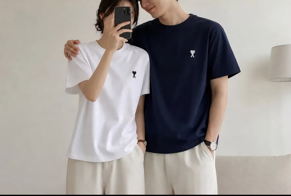 아미 블랙 화이트 와팬 반팔티 상품이미지4