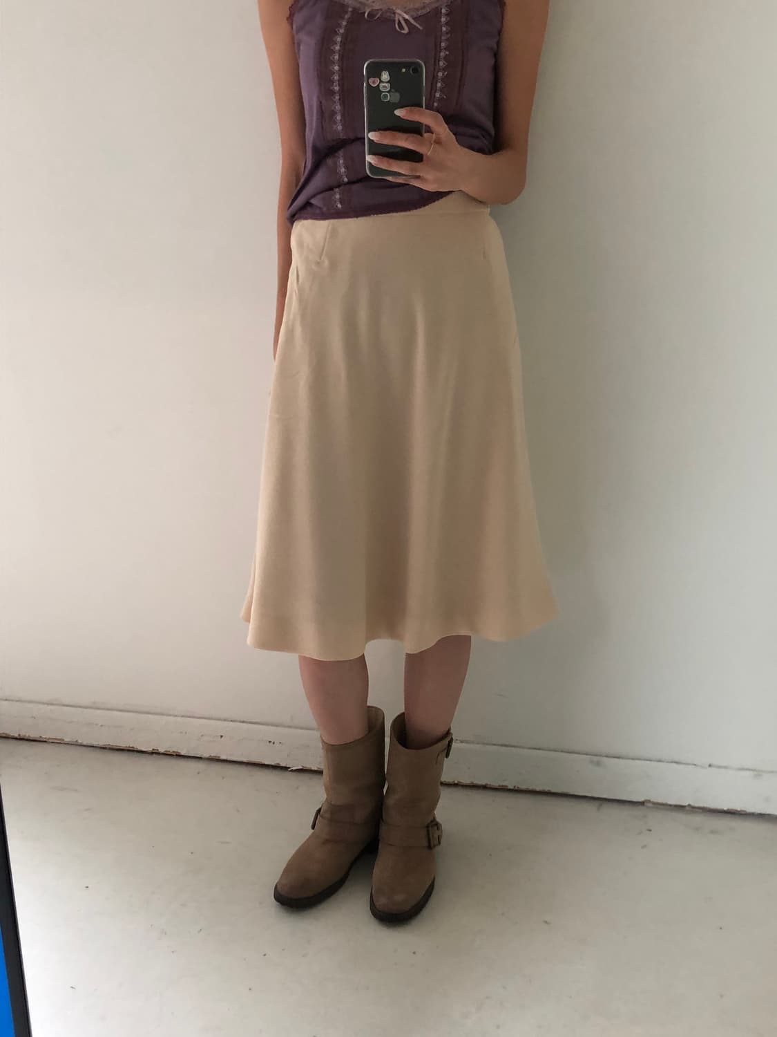 일본빈티지 플레어 미디스커트 상품이미지1