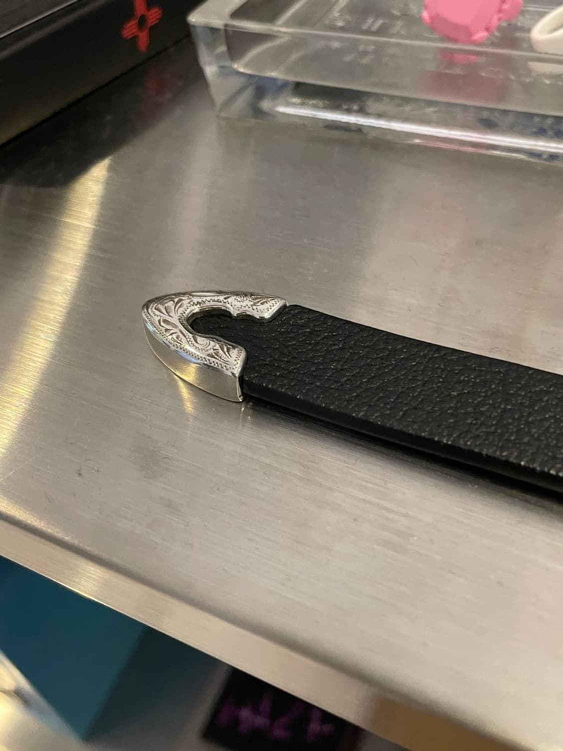 LEATHER METAL BANGLE 가죽 메탈 팔찌 상품이미지3