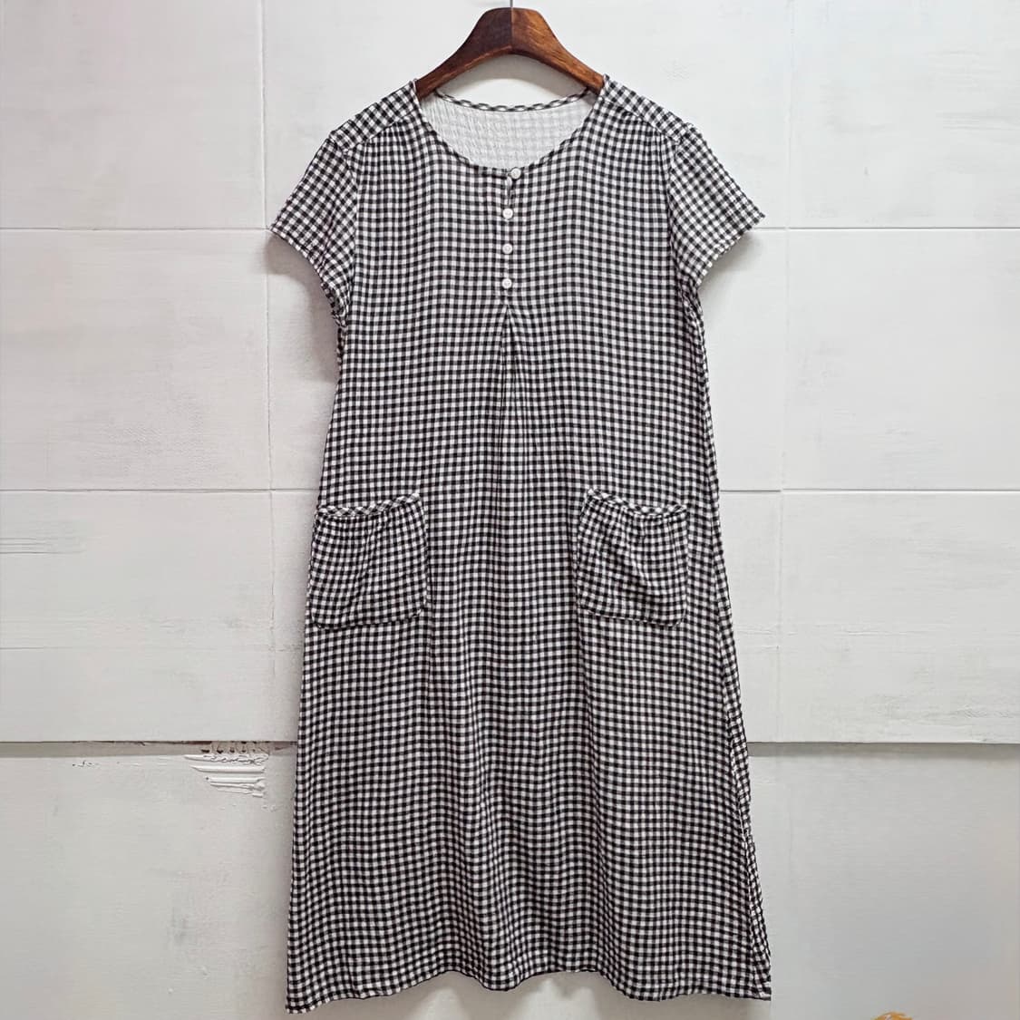 cecile 다크 브라운 체크 하구미 모리걸 원피스 JPN 상품이미지1