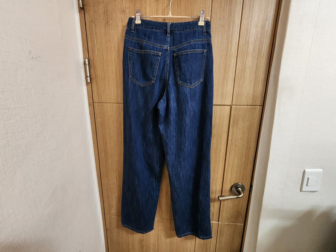 (26)무신사 린넨 라이크 와이드 데님 팬츠 미디엄인디고 상품이미지4