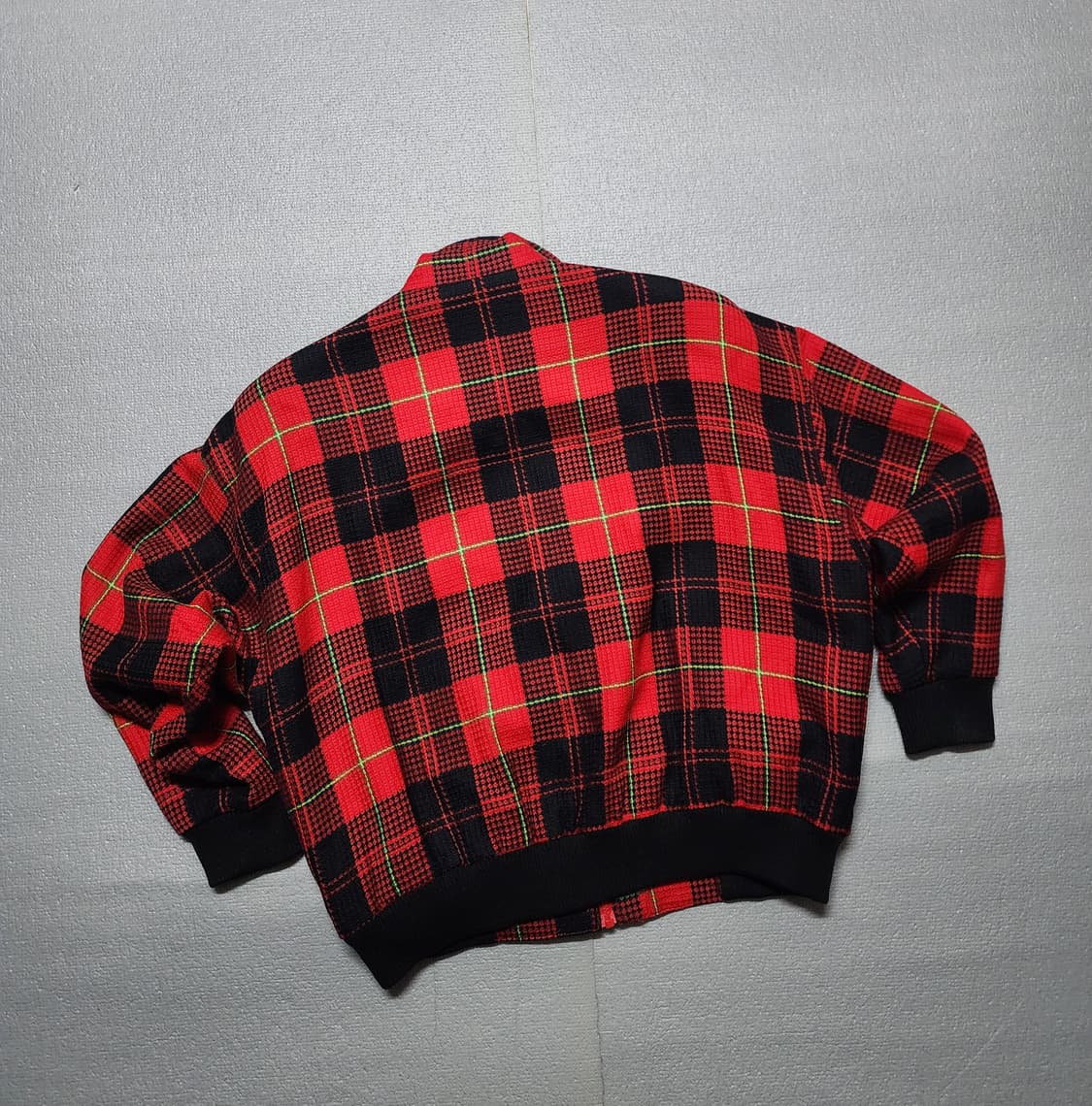 빈티지 GIVY 기비 레드 블랙 체크 울 블루종 자켓 상품이미지4