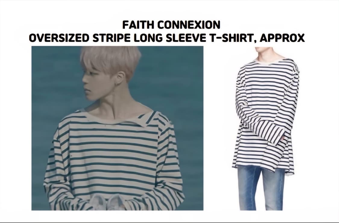 페이스커넥션 스트라이프 긴팔 쭉티 티셔츠 상품이미지1