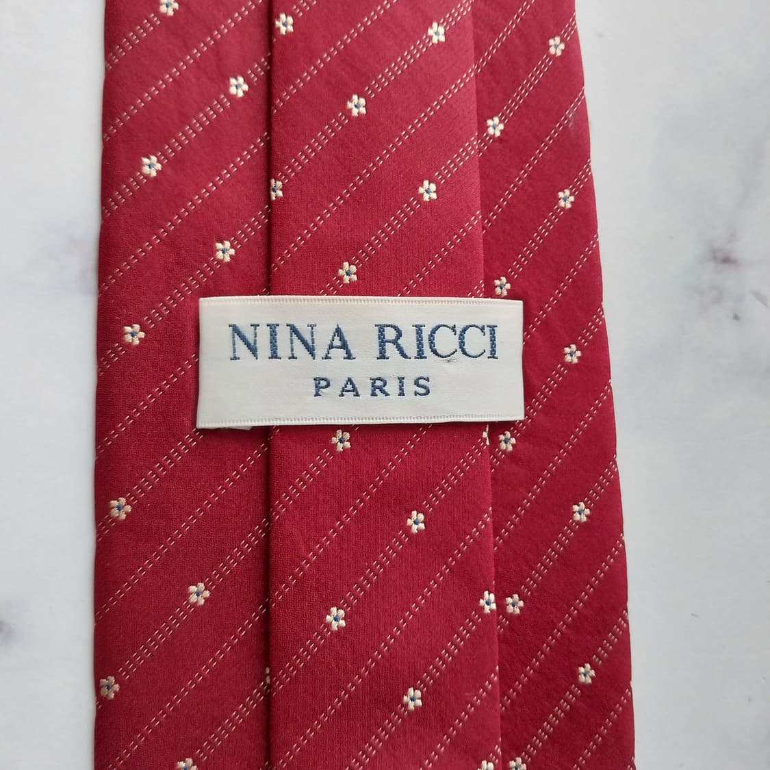 니나리치 실크 와인 패턴 넥타이 9.5cm A+등급 K2242 상품이미지9