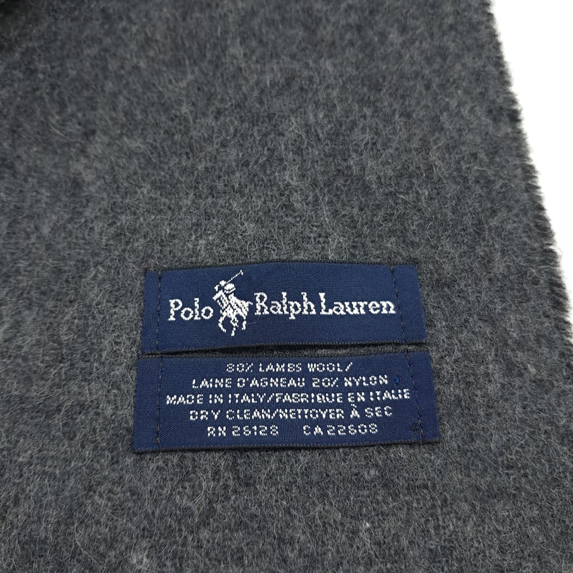 MX215 폴로 랄프로렌 차콜블랙 그레이 램스울 양면 목도리 머플러 상품이미지5