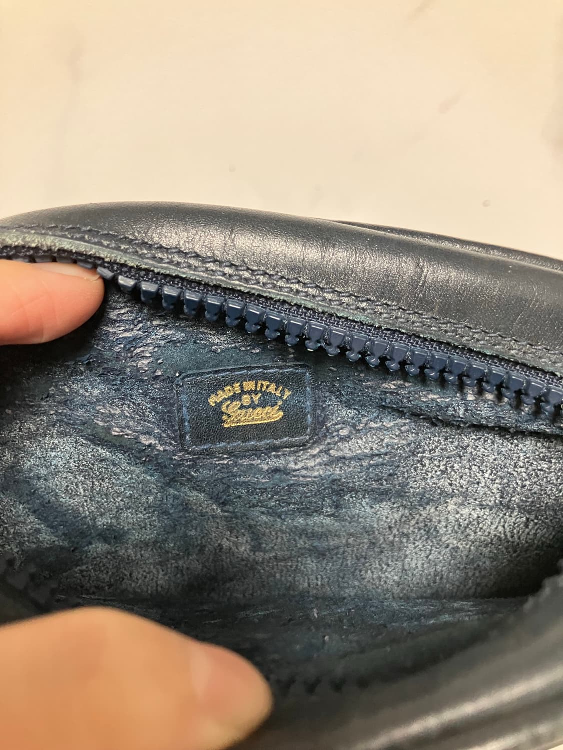 올드 구찌 빈티지 미니 탬버린백 네이비 크로스백 상품이미지7