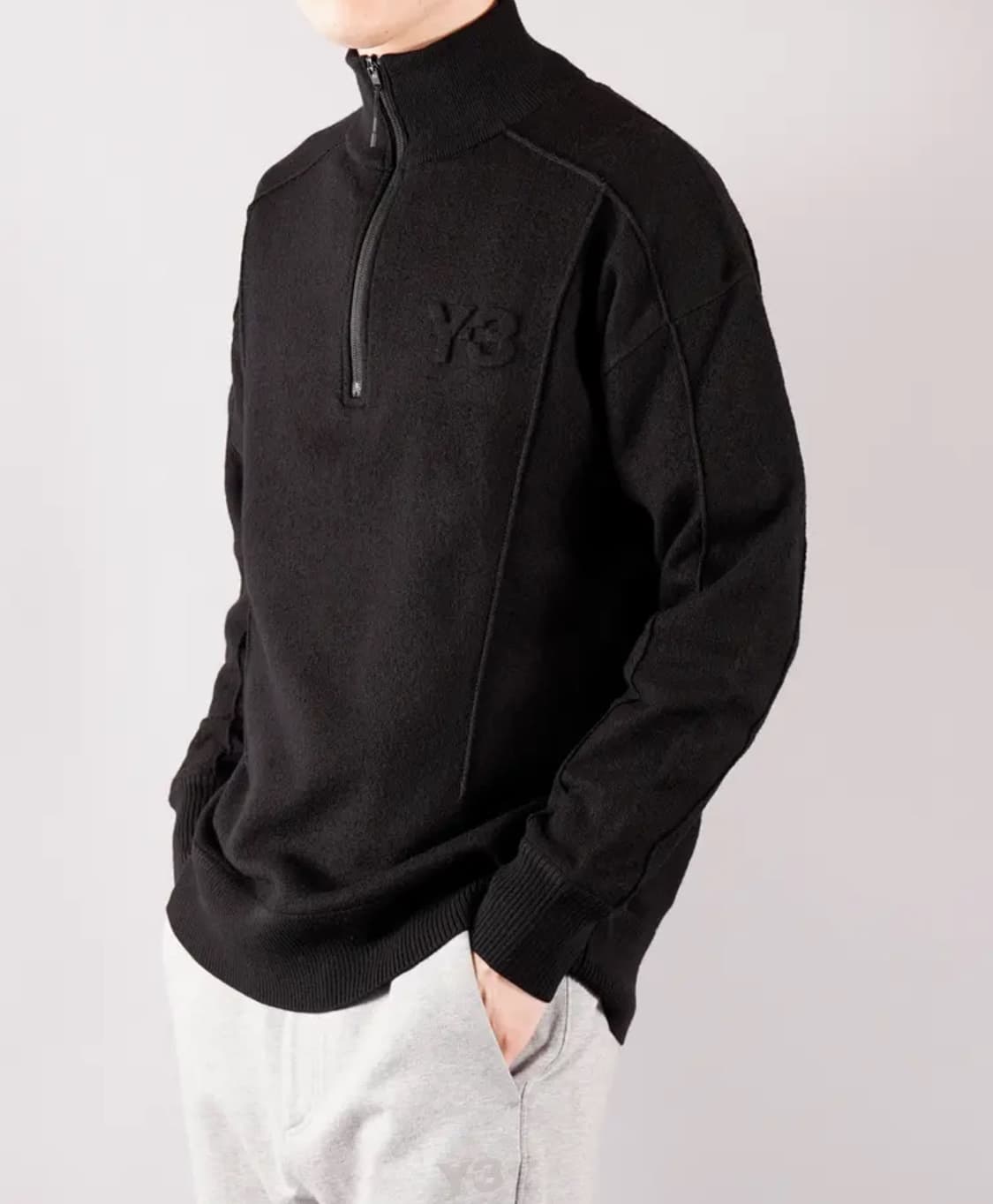 Y-3 하프 집업 니트 블랙 상품이미지4