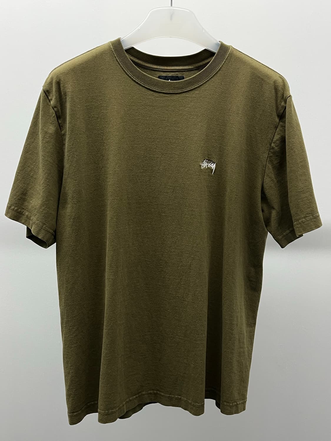스투시 stussy stock logo 티셔츠 olive M사이즈 상품이미지3