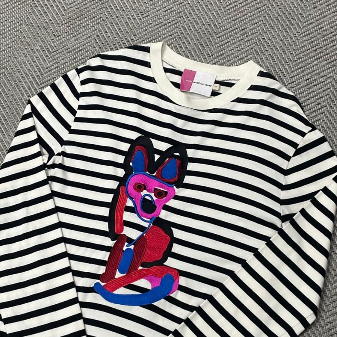 메종 키츠네 자수 티셔츠 v0093 상품이미지3