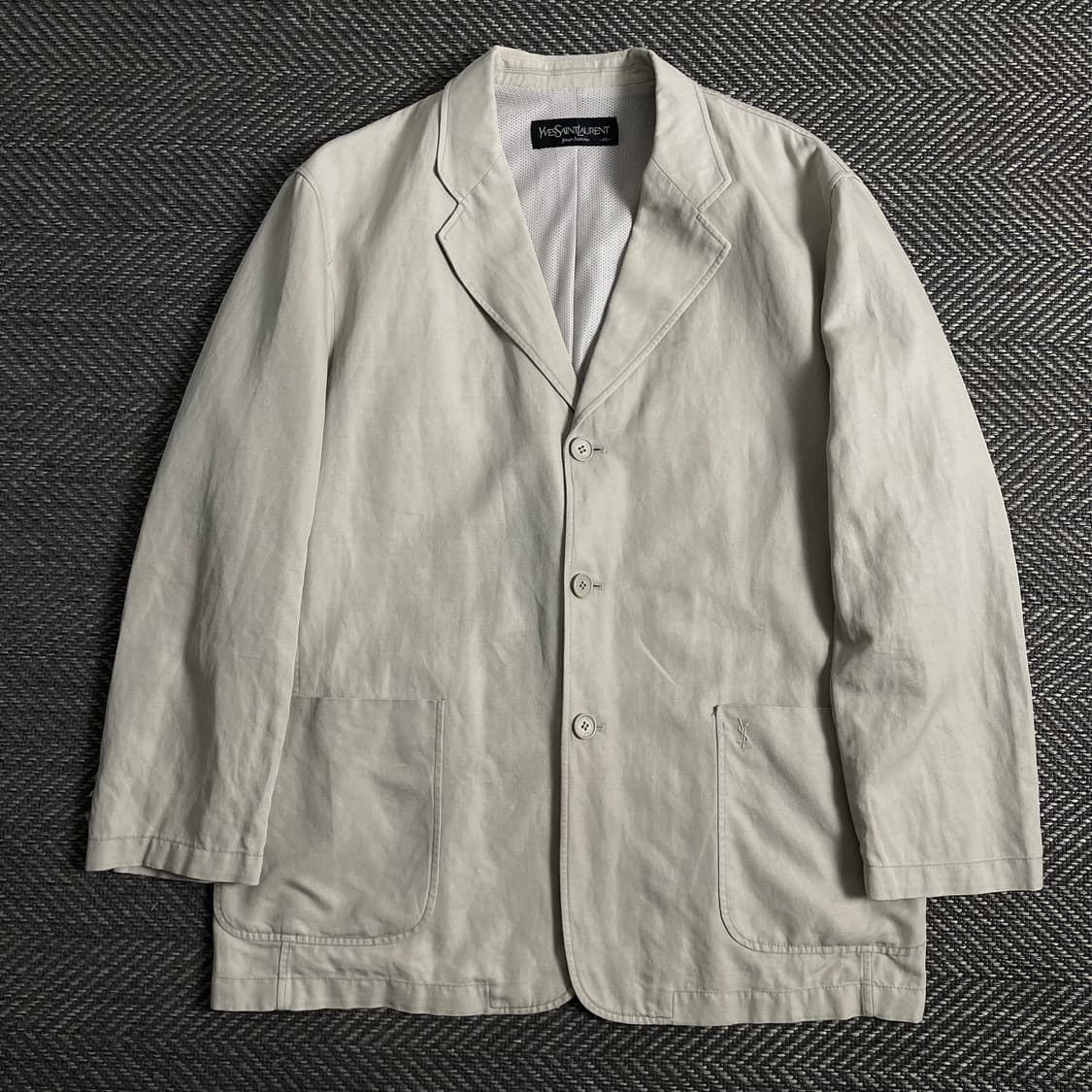90s 입생로랑 자수로고 아카이브 치노 블레이저 자켓 o 3867 상품이미지1