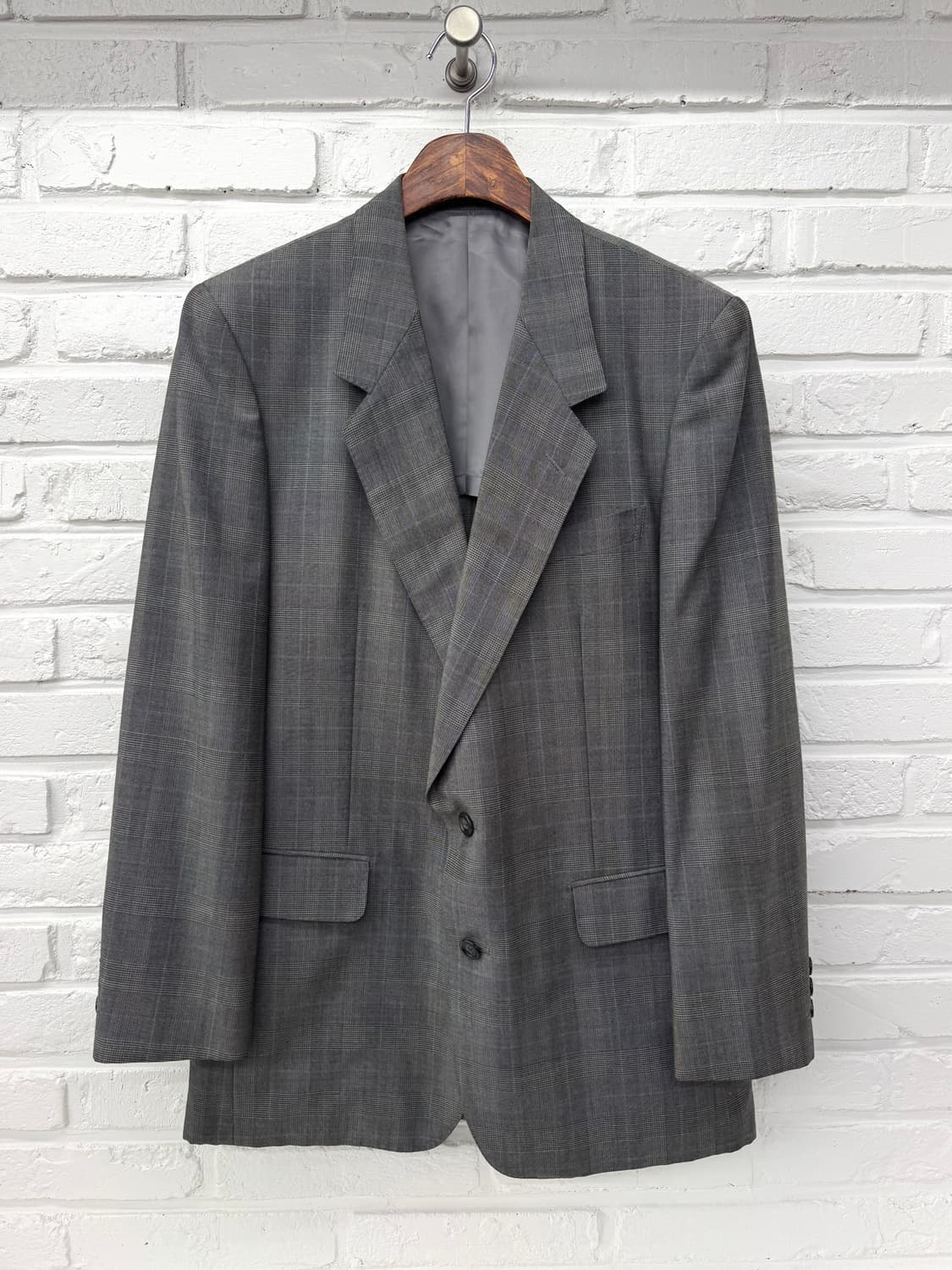 입생로랑 그레이 체크 모혼방 자켓 상품이미지3