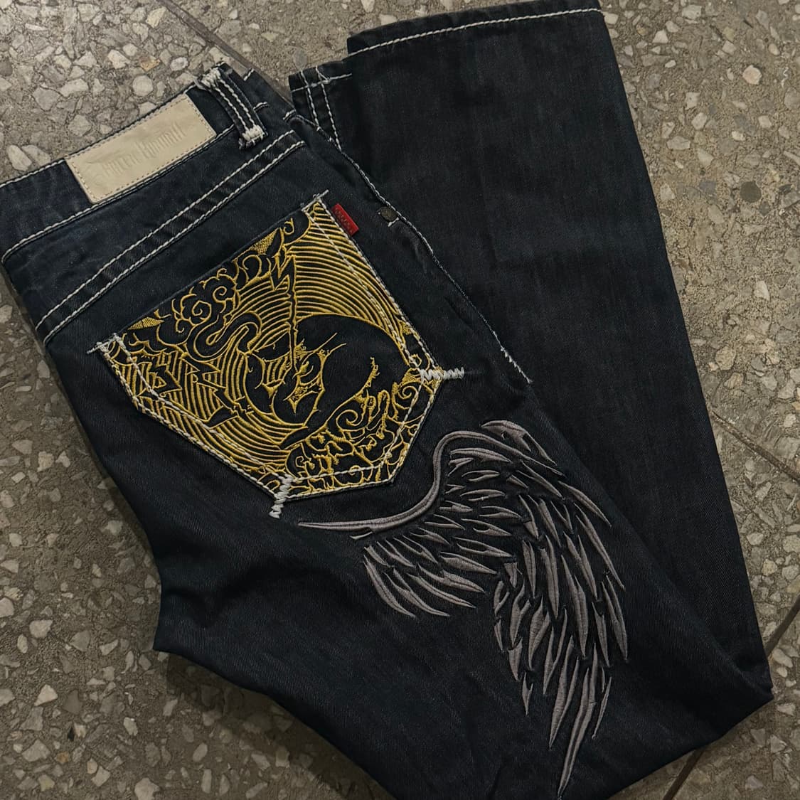 Greenbanana 골든 화이트 스티치 바이크 데님팬츠 32  상품이미지1