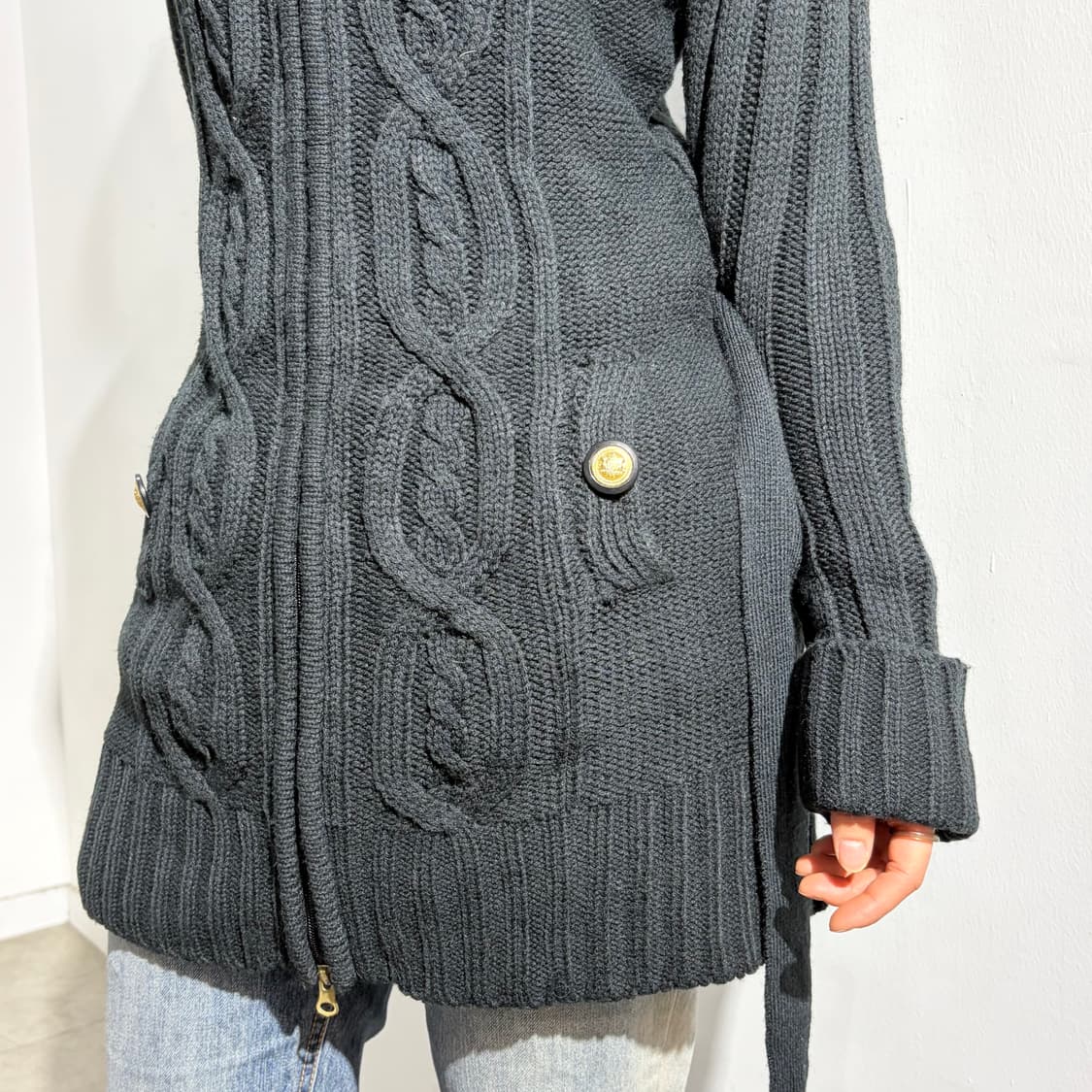 Colza y2k 벨트 니트 원피스 자켓 상품이미지3