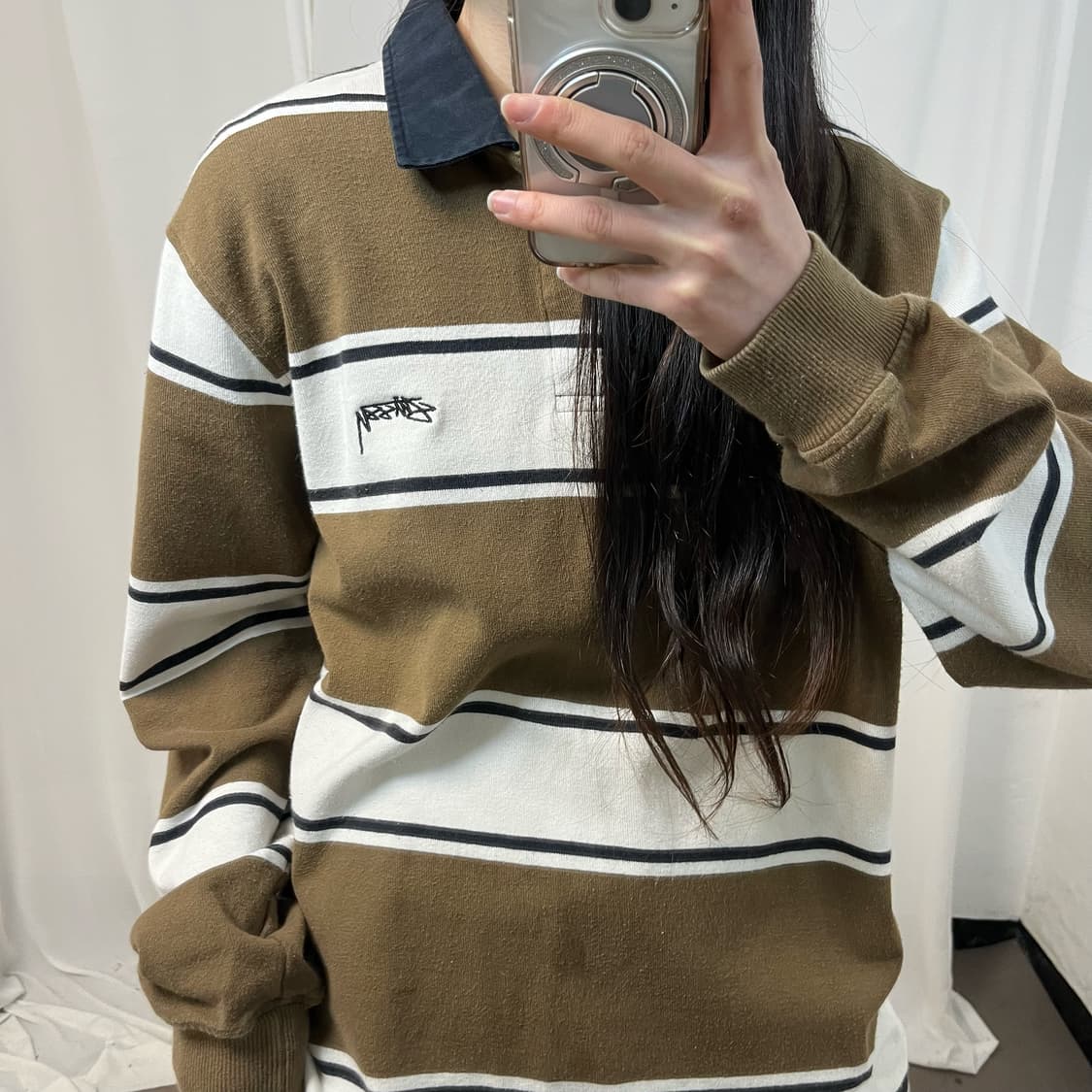 Stussy stripe rugby shirt 상품이미지3