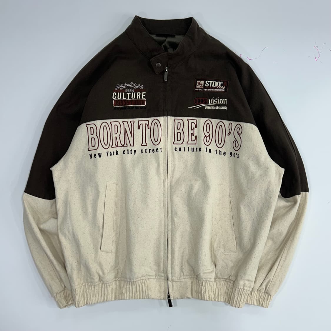 1993studio 1993스튜디오 2-way 브라운 레이싱 코튼 자켓 상품이미지4