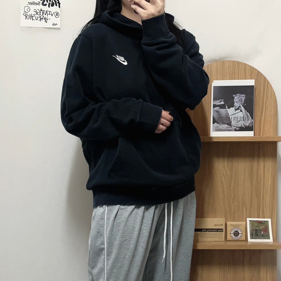 [정품] 나이키 블랙 푸츄라 후드티 [ L ] 상품이미지2