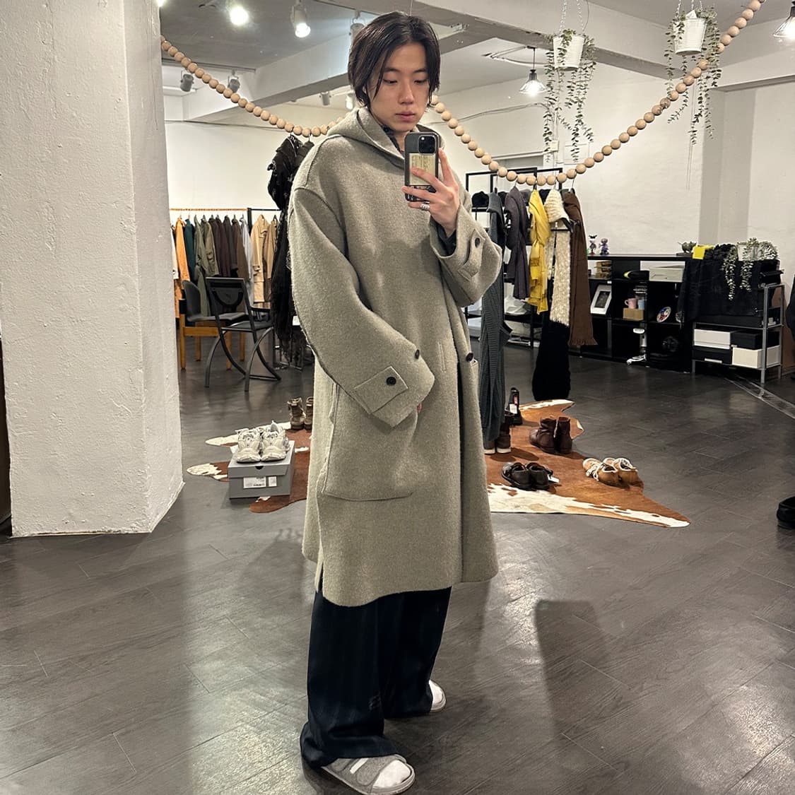 요크 밀라노 립 오버사이즈 더플 코트 상품이미지5