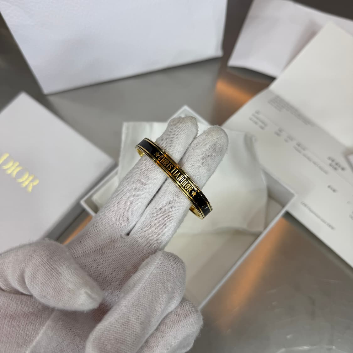 [리오브] 디올 코드 뱅글 금장 락커 팔찌 상품이미지2