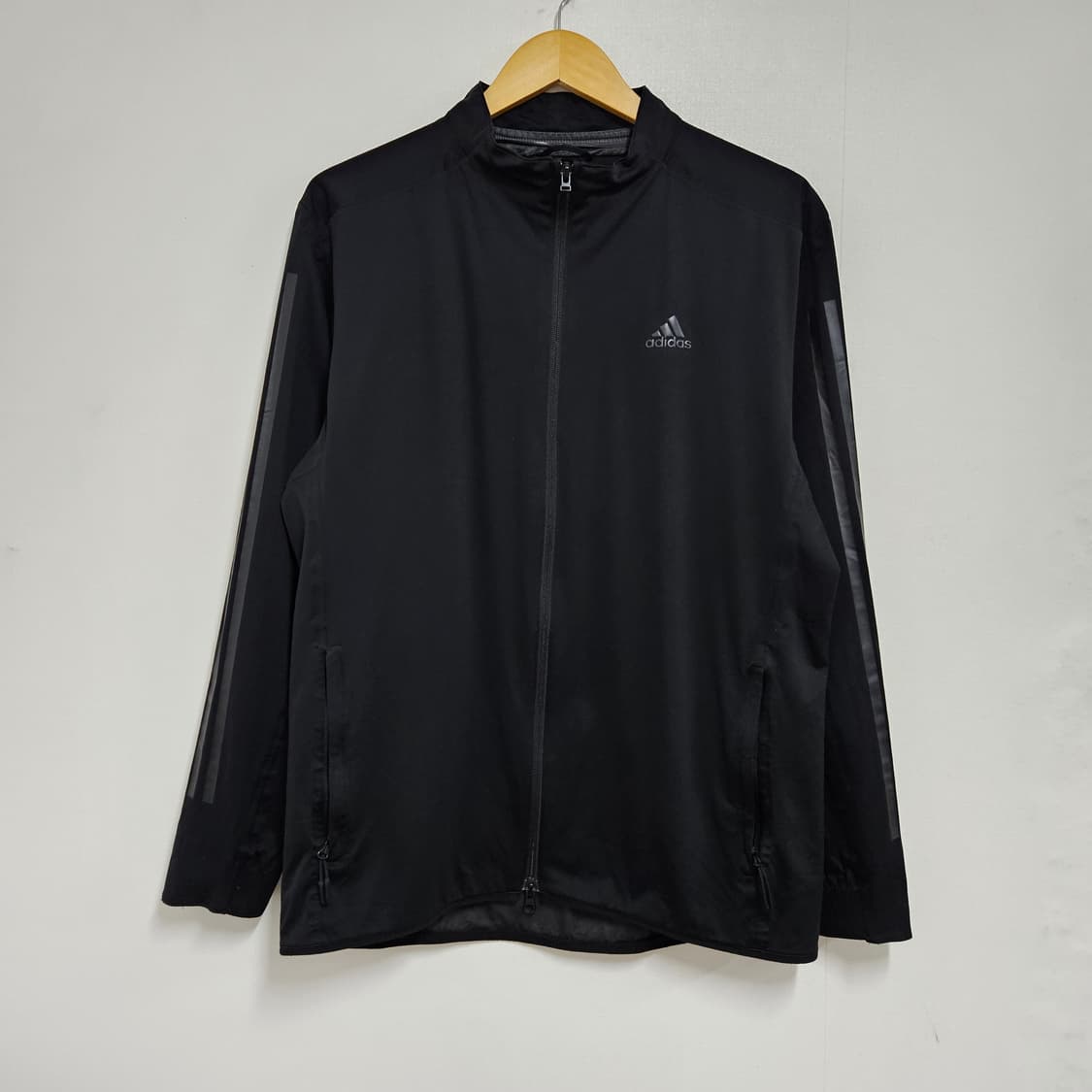 아디다스 올블랙 져지 스판 바람막이 XL 상품이미지1