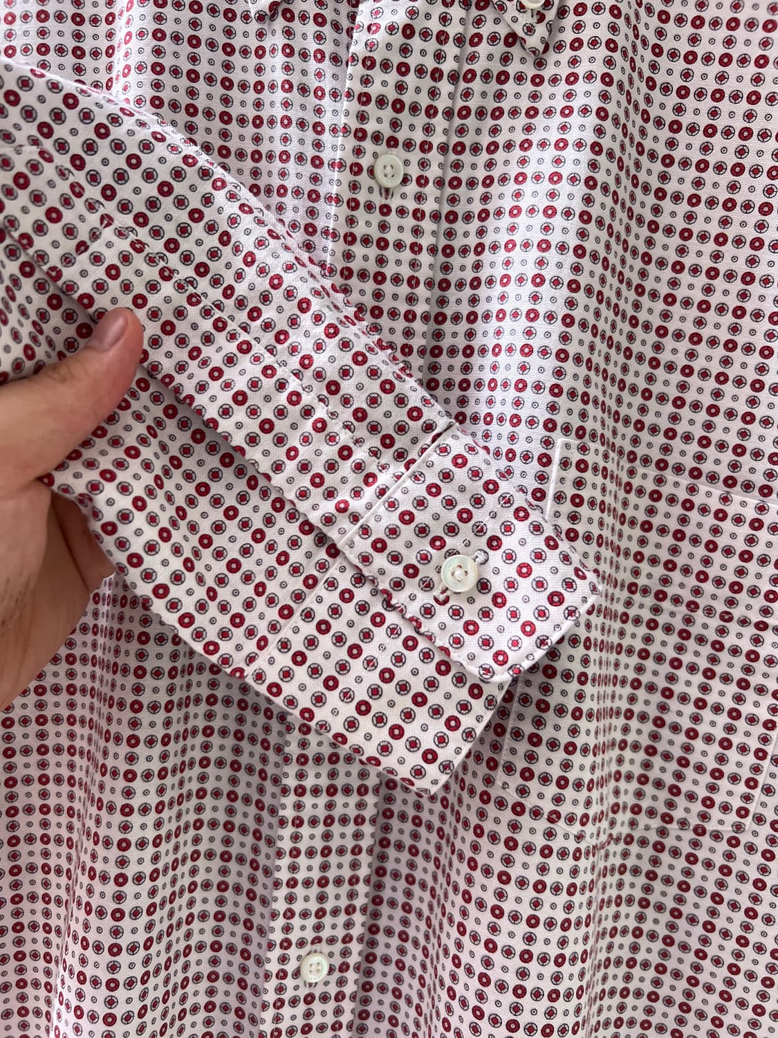 [M]BEAMS PLUS 빔즈 플러스 재팬메이드 레드 도트 패턴 셔츠 상품이미지3