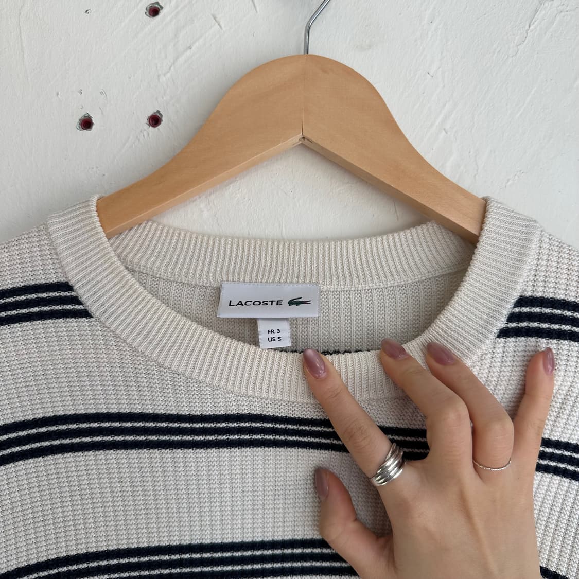 15498 - 라코스테 스트라이프 울 니트 (울 29%) 상품이미지3