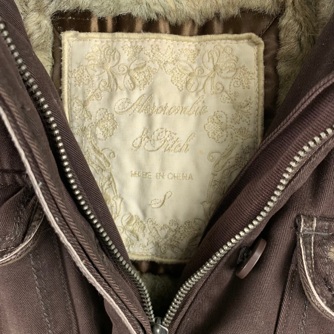 아베크롬비 빈티지 브라운 모리걸 y2k 와투케 퍼 울프죠 야상 자켓 상품이미지6