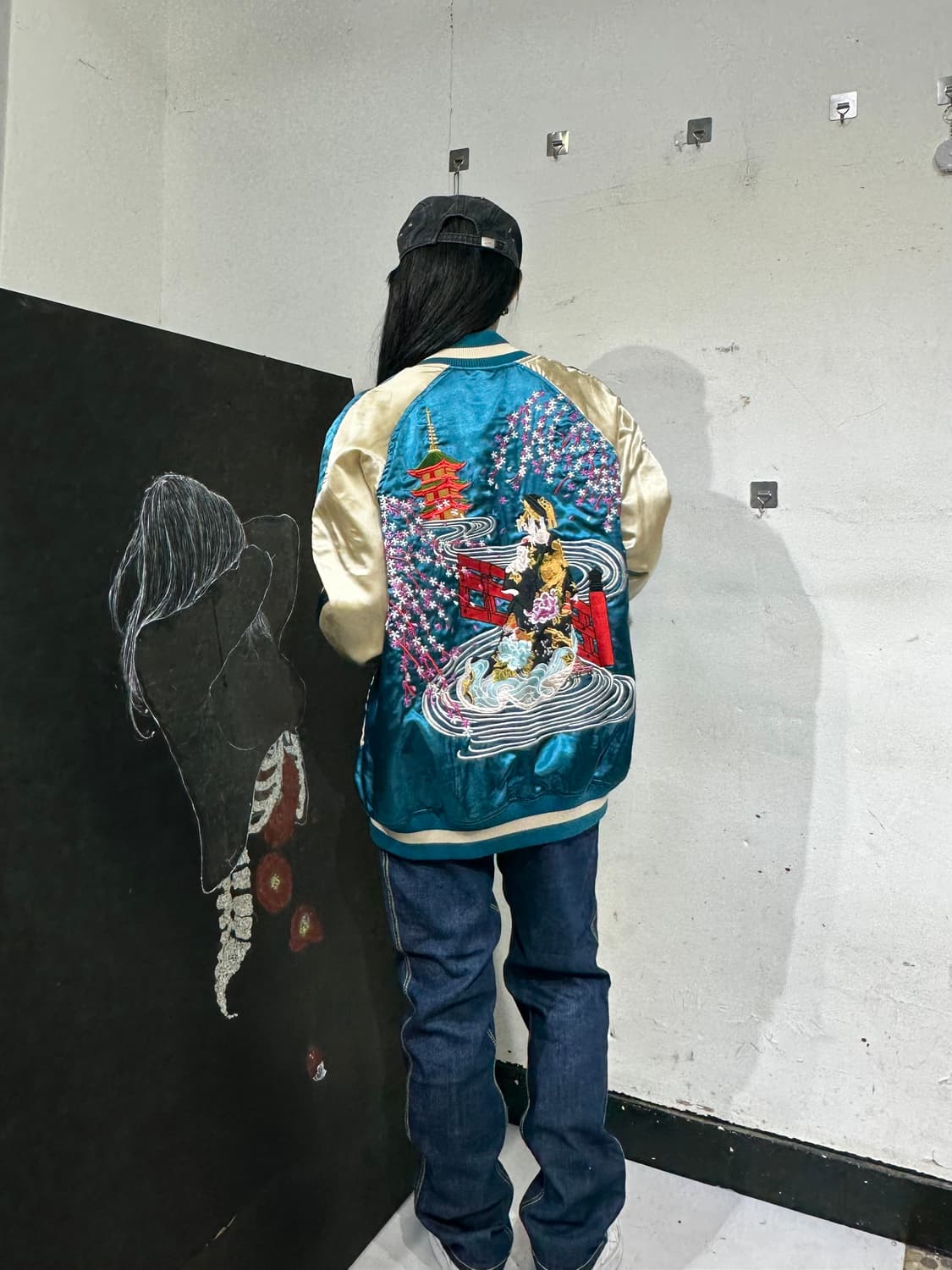 Jpn 일본빈티지 오리엔탈 로 민트 기모노 스카잔 자켓 상품이미지1