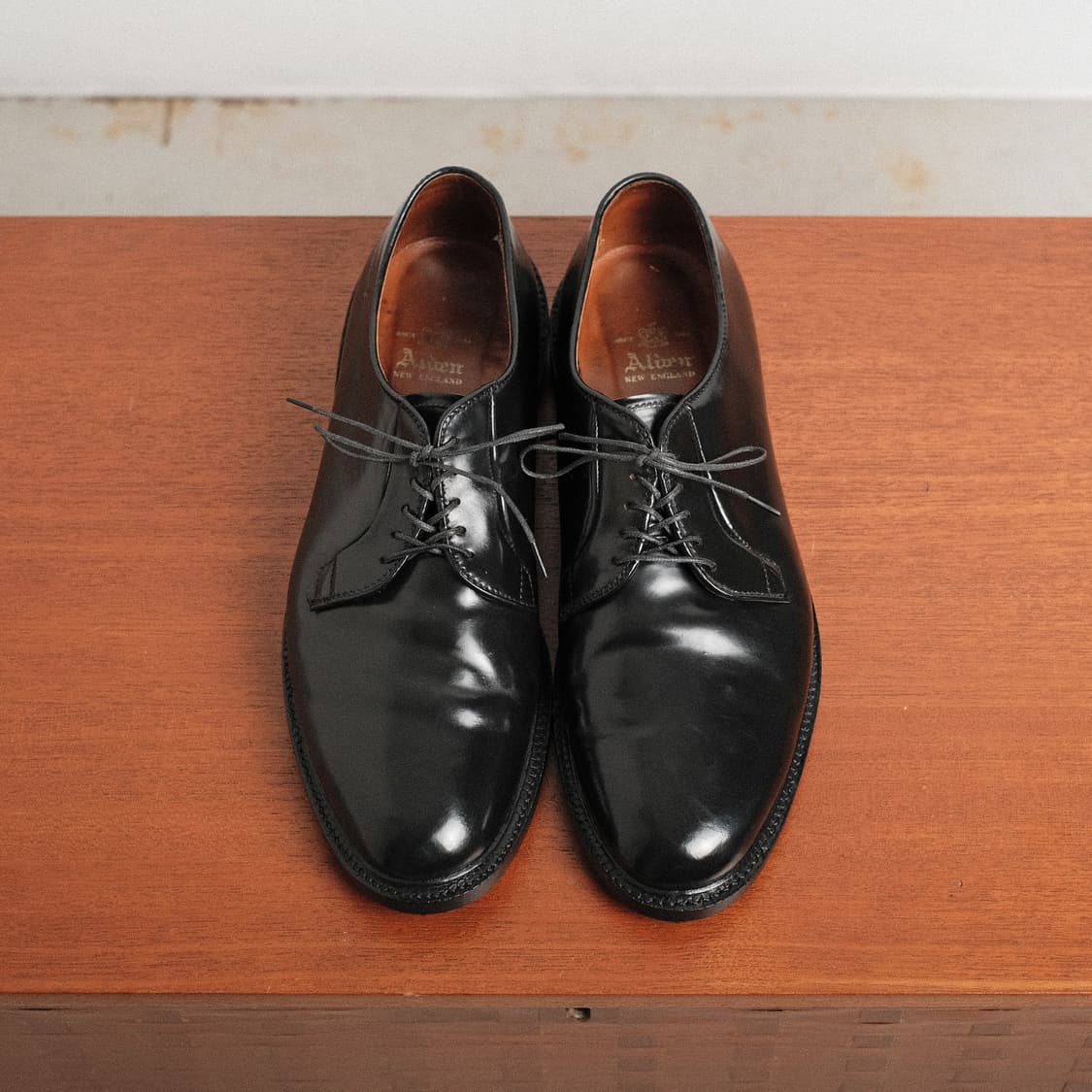 알든9901 10.5D사이즈 블랙 코도반 플레인토 더비 상품이미지2