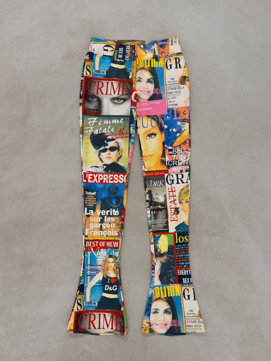 2001 SS 돌체앤가바나 메거진 뉴스프린트 플레어 팬츠 상품이미지1