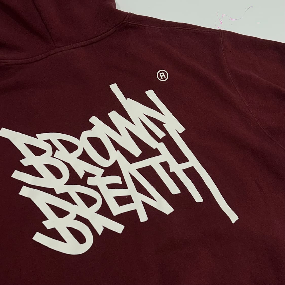 Brown breath  브라운브레스 백 포인트 버건디 후드티 상품이미지8
