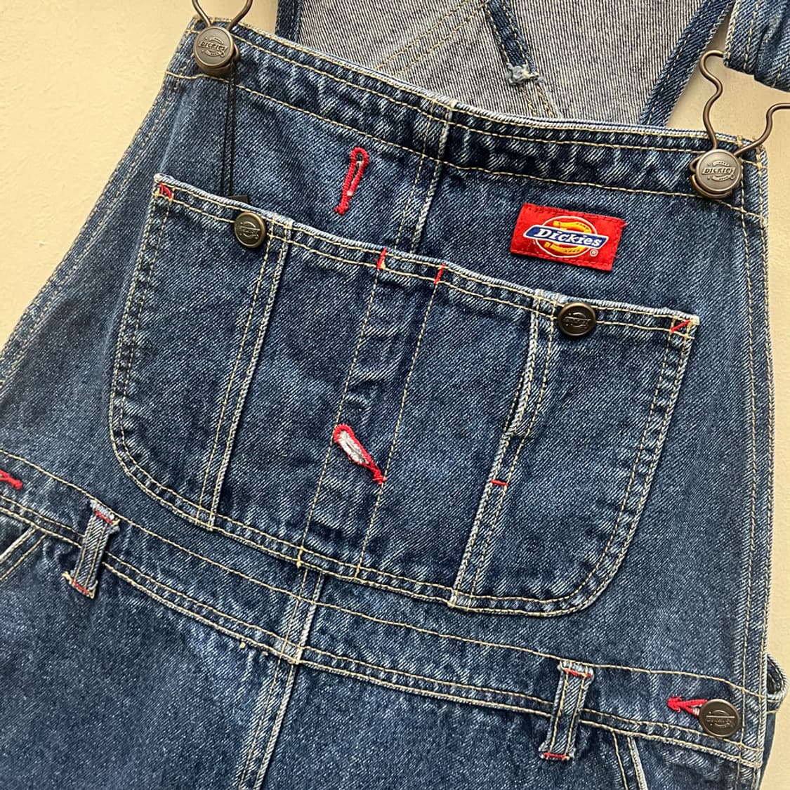 디키즈 데님 오버롤 멜빵 스커트 M 상품이미지3