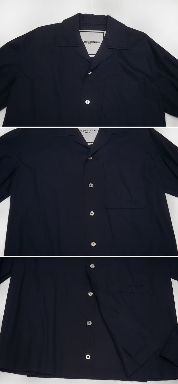 우영미 네이비 오픈카라 롱슬리브 긴팔 셔츠 (46 / 100+) 상품이미지4
