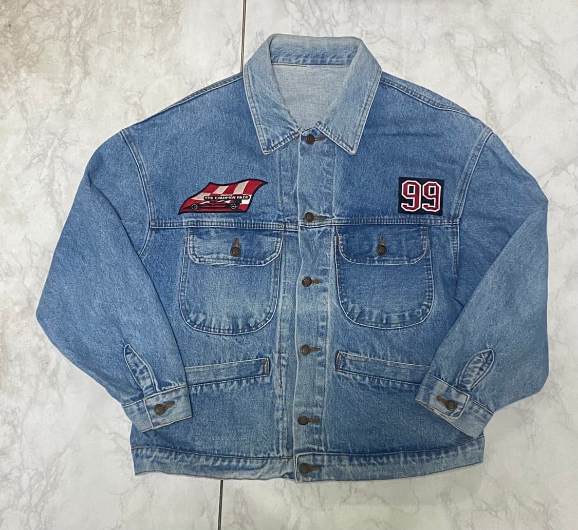 빈티지 데님 자켓 패치 워크웨어 오버핏 105 상품이미지1